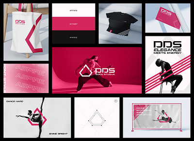 DDS Dance studio branding branding d logo dance dance logo diamond fire fire logo lithuania logo logotipai logotipu kurimas logotype pidea studio logo visual identity