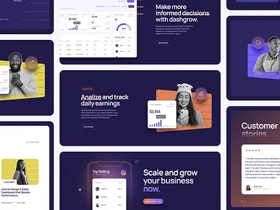 Sales Performance Landing Page analytics finance homepage landing page management product report reporting saas sales seller software statistic ui uiux web design