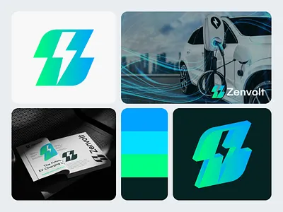 Logo, Tech, Electric Vehicle, Volt, Green Energy, Z logo 3d automotive brand identity branding business creative logo design ev car logo ev charging graphic design logo logo design logo designer logo inspirations modern logo network tech logo technology volt logo
