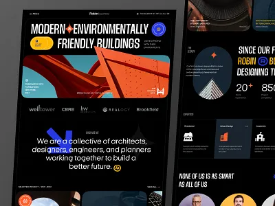 RobinBuenos Architecture Landing page agency architects architectural architecture bold building construction dark design exploration home page interior landing page property ui ui design ux ux design web website