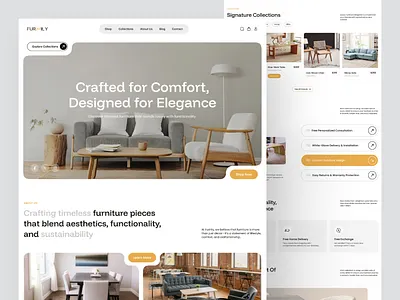 FURNILY - Furniture Website Design app design design dribbbleshots furniture landing page furniture website design landingpage ui uidesign ux webdesign