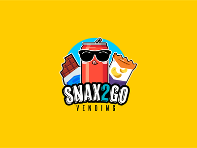 Snax2Go logo design, branding, visual identity branding candy chips clean design graphic design illustration junk food logo logos snacks soda vector vending vending machines