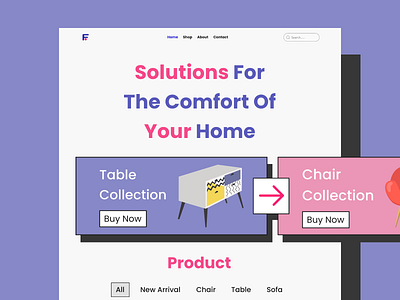 Furture-Landing Page Design architecture chair colorful decoration ecommerce flat furniture home homedoor ikea interior marketplace online sofa store ui ui design uiux ux website