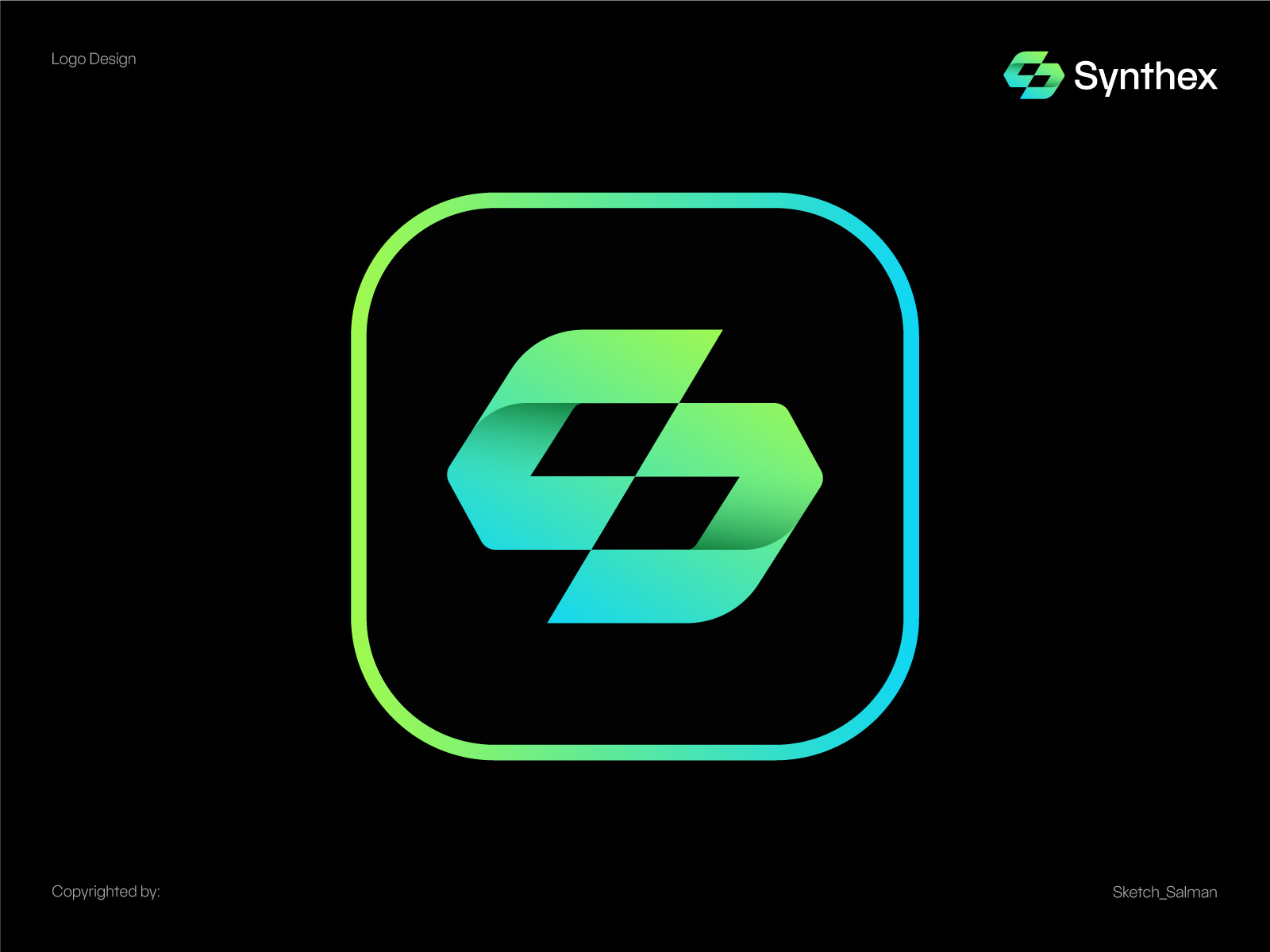 Example of Modern fintech app logo design