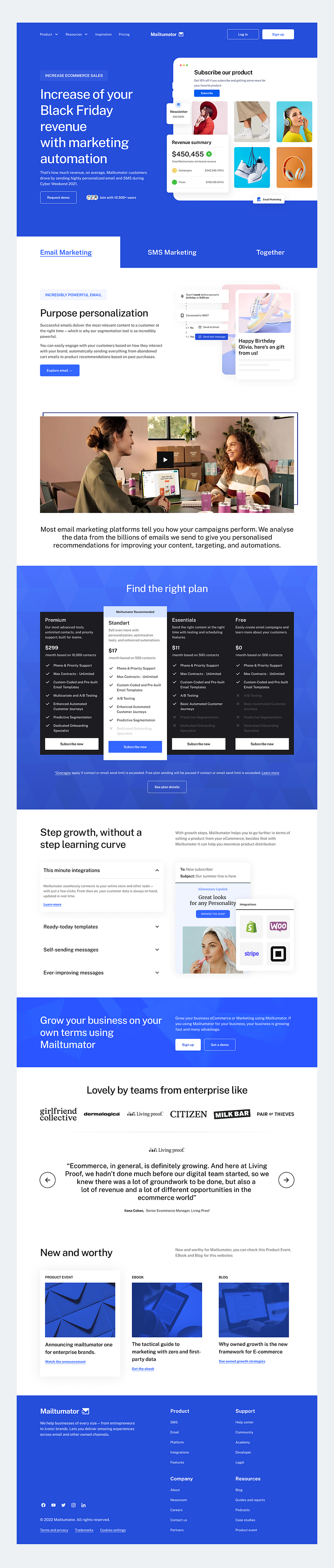 Mailtumator - Email Marketing Landingpages by Elux UI/UX for Elux Space ...