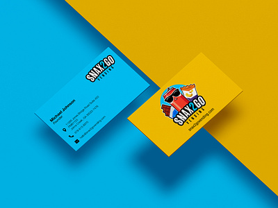 Snax2Go Vending Business Cards branding clean design fun illustration logo logos snacks vector vending