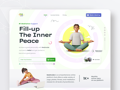 MedInside || Yoga Website Hero Exploration clean design hero landing page minimal web web design webpage website yoga