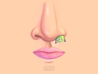 Booger! booger caricatura cartoon character children crotte de nez cute flu hide and seek illust illustration kids meleca mexico moco peek a boo procreate 鼻くそ