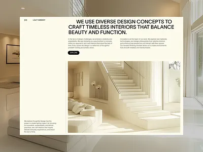 Interior Landing interior landing layout luxury modern screen design sleek ui design website