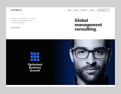 Prodigy Consulting branding design landing page ui ux web