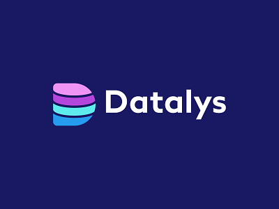 Datalys Logo Design branding colorful d d logo data data storage data store financial fintech finance geometric icon identity logo minimal modern software symbol tech technology vector
