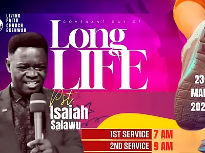 Covenant Day of Long Life christian church church flyer downsign flyer god living faith church poster winners chapel