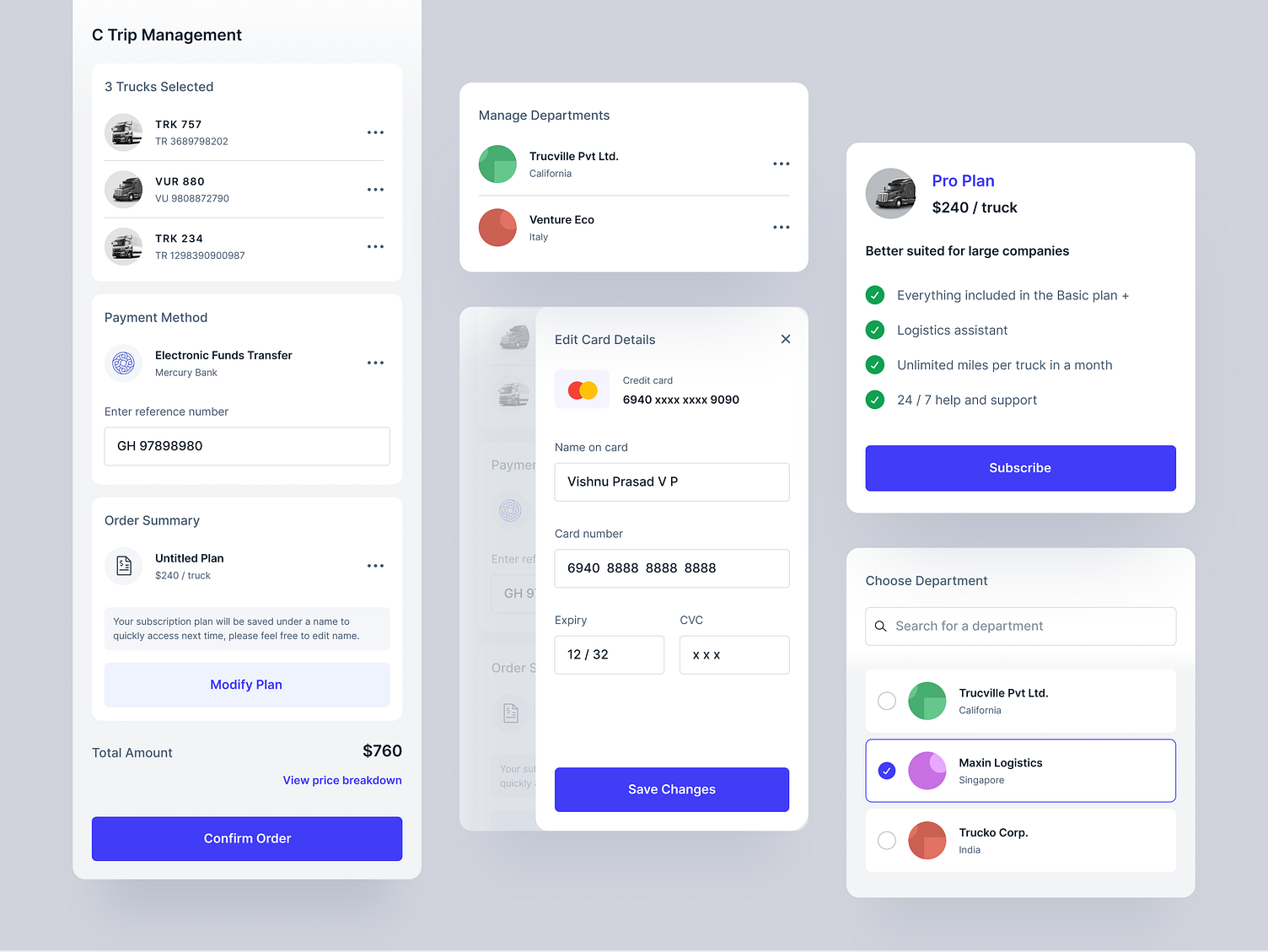 Fleet Management Components by Vishnu Prasad on Dribbble