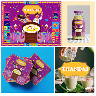 Thandai Product packaging branding graphic design logo motion graphics