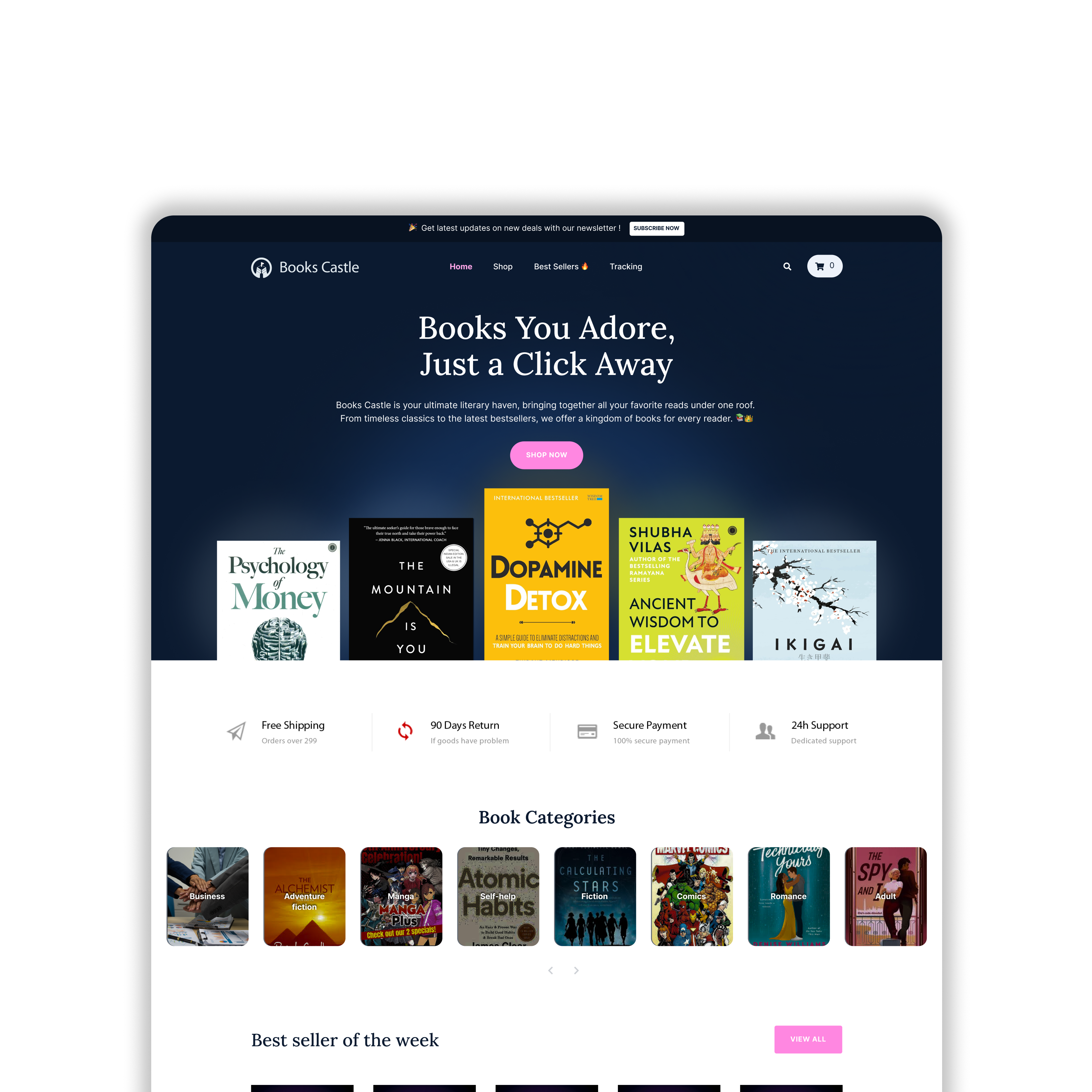 Books Castle Website Design branding figma logo motion graphics ui website