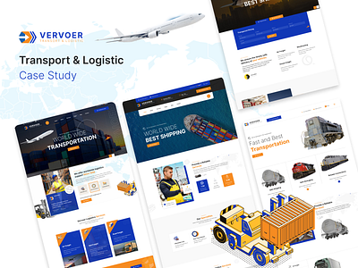 Transport & Logistic landing page 3d agency animation branding business cargo construction contractor corporate creative design graphic design logo motion graphics ui