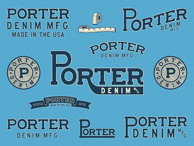 Porter Denim MFG. badge design brand design branding custom type denim design dribble graphic design handlettering illustration illustrator jeans logo logo inspiration logotype retro type typeface typography vintage