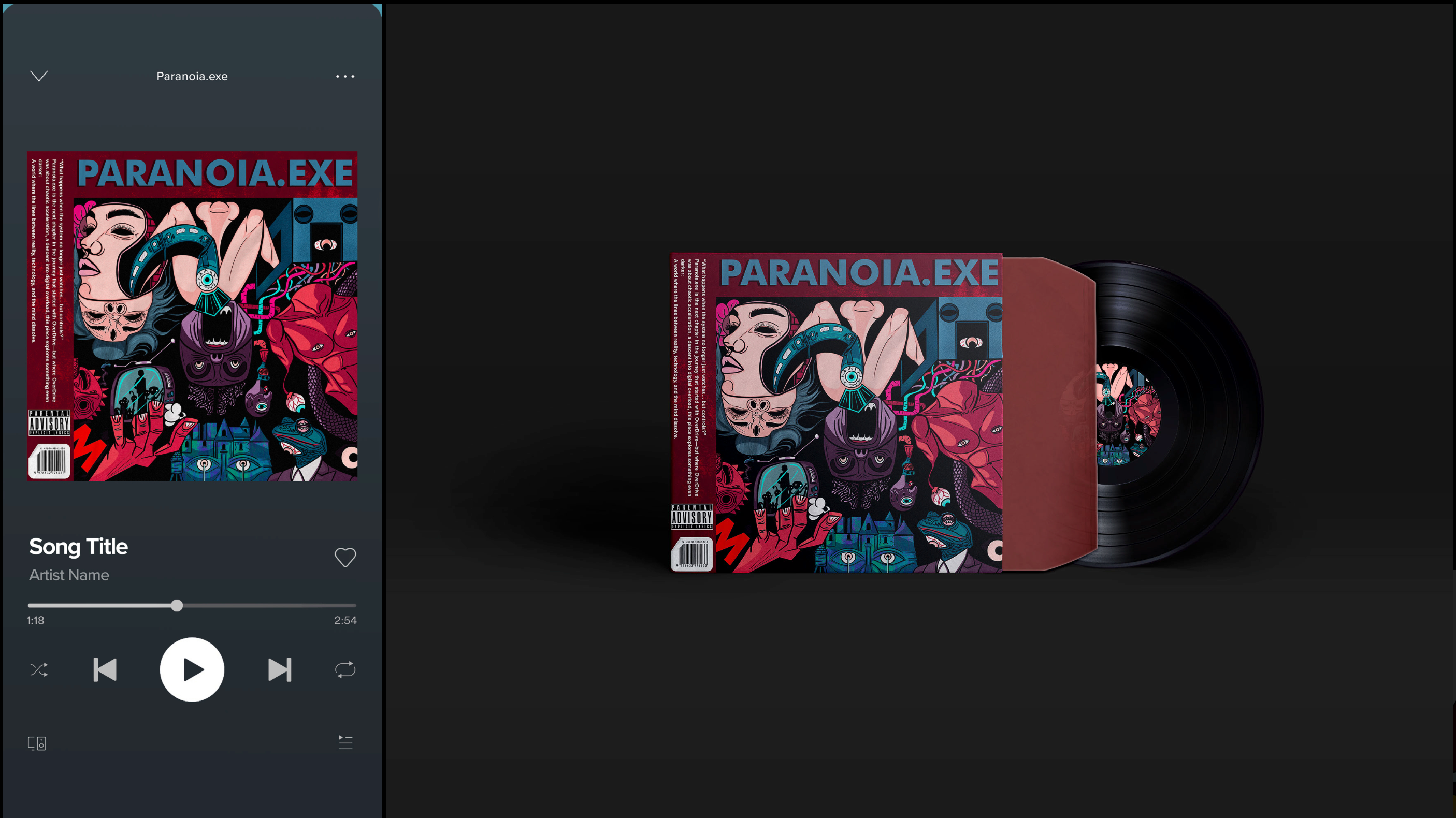 PARANOIA.EXE — The System No Longer Watches, It Controls albumcover art artisan coverdesign dark design digitalart futurism graphic design illustration photoshop procreate surrealism