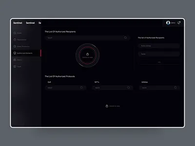 Sentinel Dashboard dark mode dashboard interaction design interface motion design simplicity ui uiux ux web website