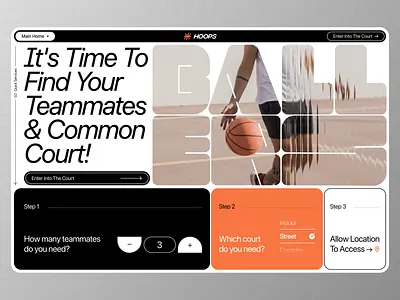 Sports Website UI basketball body entertainment game gaming website health listing minimal platform play product sports sports website team ui ux web app web design website design wellness