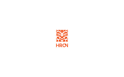 HRON – Tribal Inspired Tech Logo Abstract mask symbol bold logo branding graphic design logo logotype