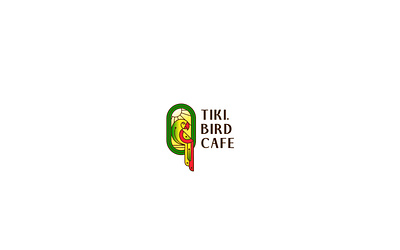 Tiki Bird Cafe – Art Deco Logo for Coffee Brand colorful logo