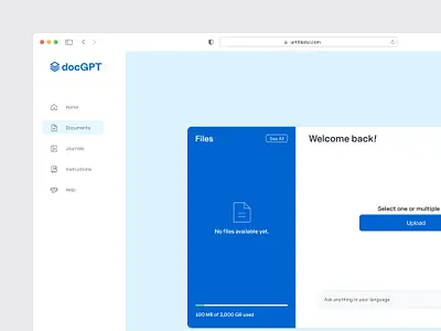 Doc GPT – Your Smart AI Document ai document assistant ai powered tools ai productivity app clean uiux content creation app doc gpt document editing ui document generator dribbble ai concept gpt ui design minimal dashboard design modern web app design smart writing assistant ux for ai tools writing tool ui