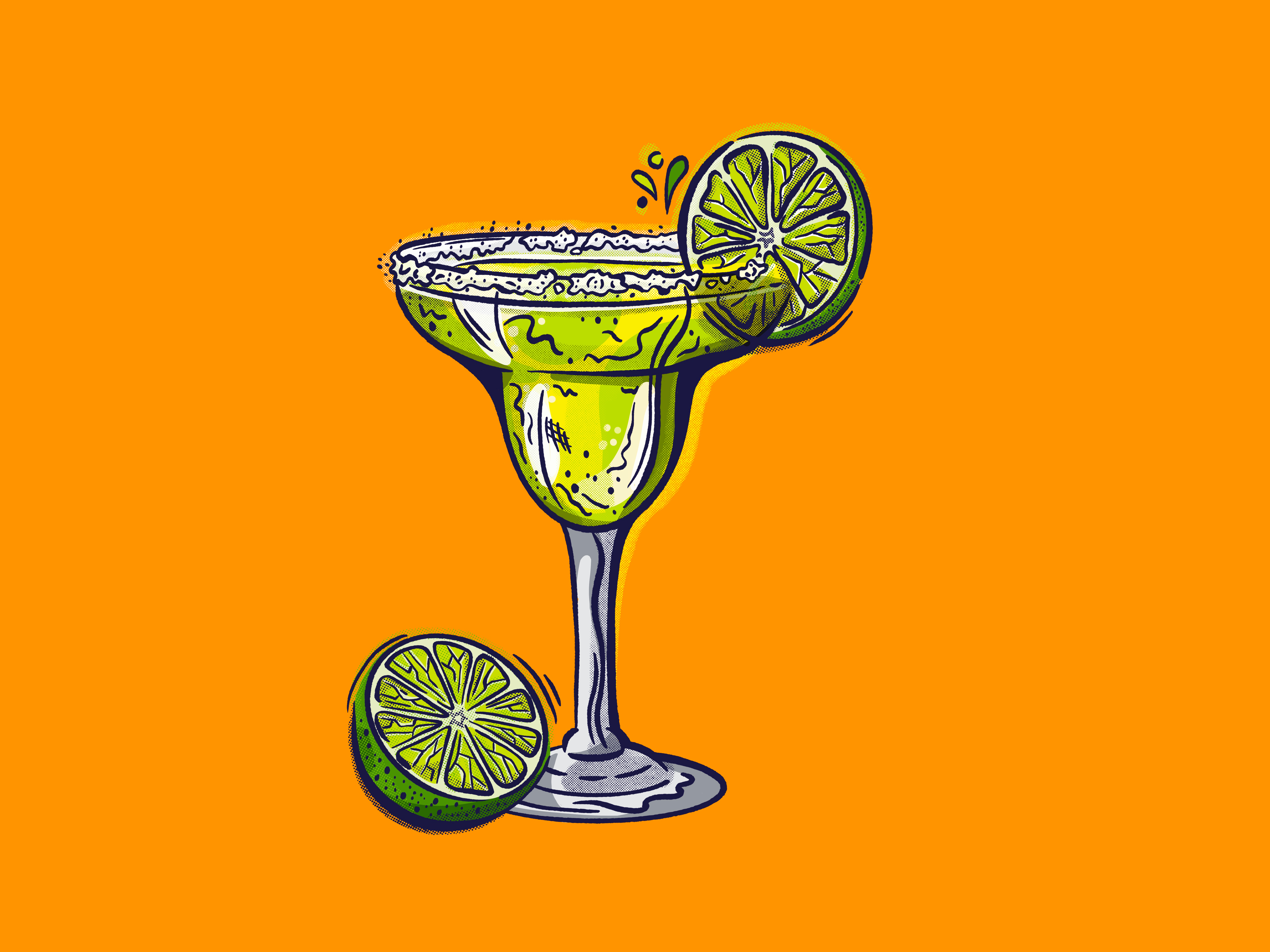 Margarita Illustration branding cocktail design drawing drink glass graphic design hand drawn illustration illustration art illustrator lime limes margarita summer tropical vacation