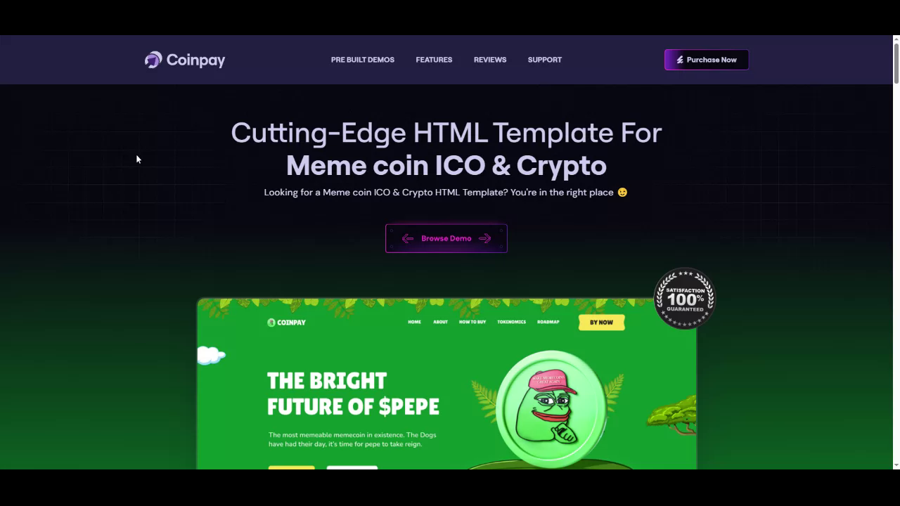 Coinpay - Meme Coin ICO & Crypto Template. by WebRock on Dribbble