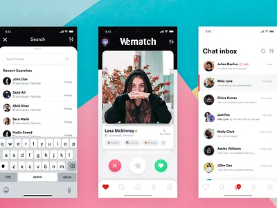 Wematch mobile app design innovative ux design mobile app design mobile app uiux design services product design ui design inspiration ui design services uiux consulting services uiux design system ux researcher