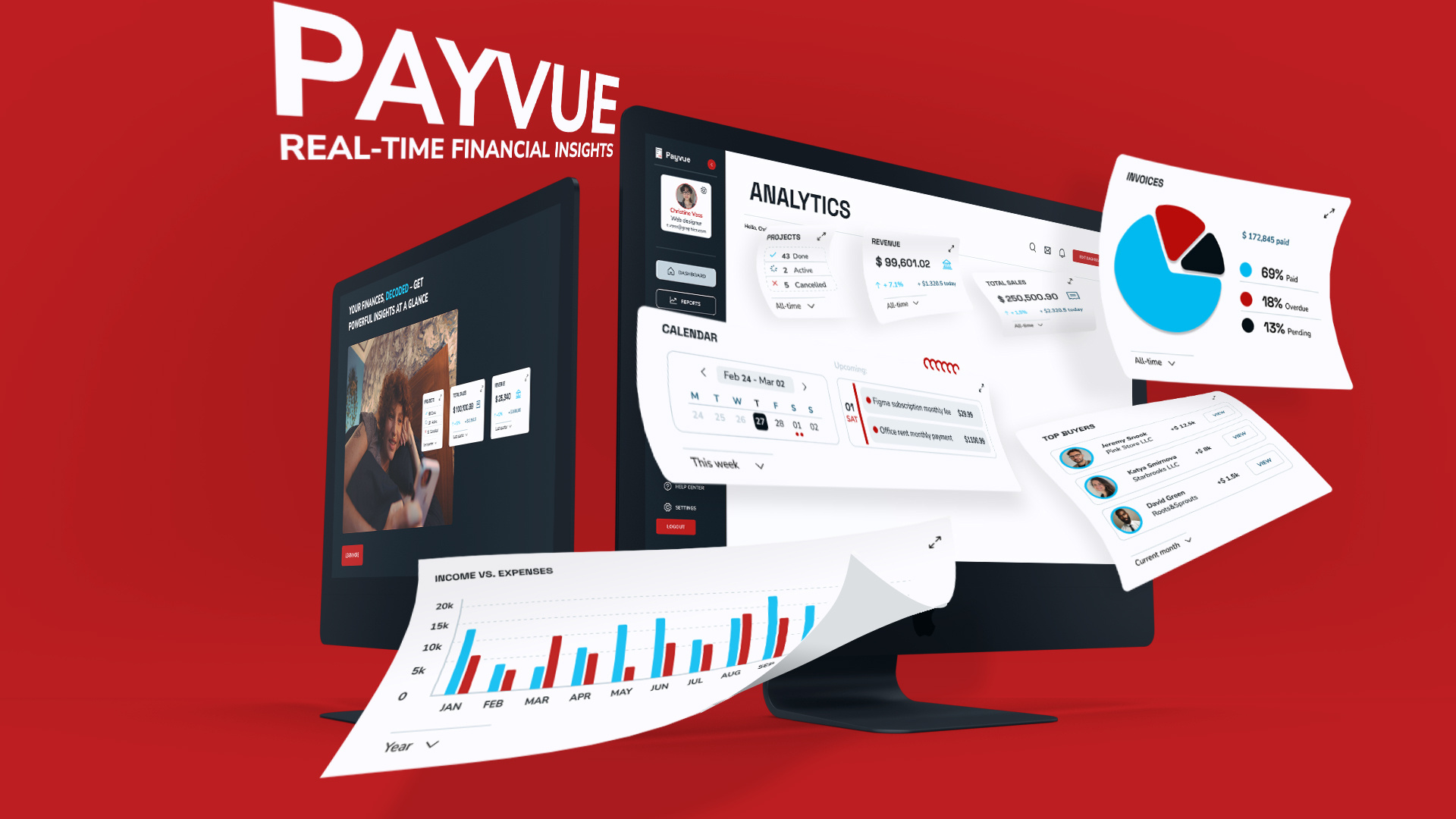 Payvue - SaaS Project for tracking invoices finance website saas transition ui ui animation user experience ux web design