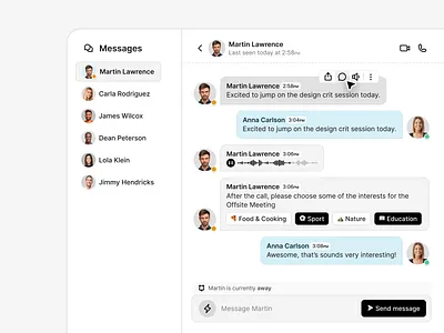 software chat component design app application attach chat chat interface chat ui component conversation design design system enterprise inbox interface message messaging messenger product productivity ui ux