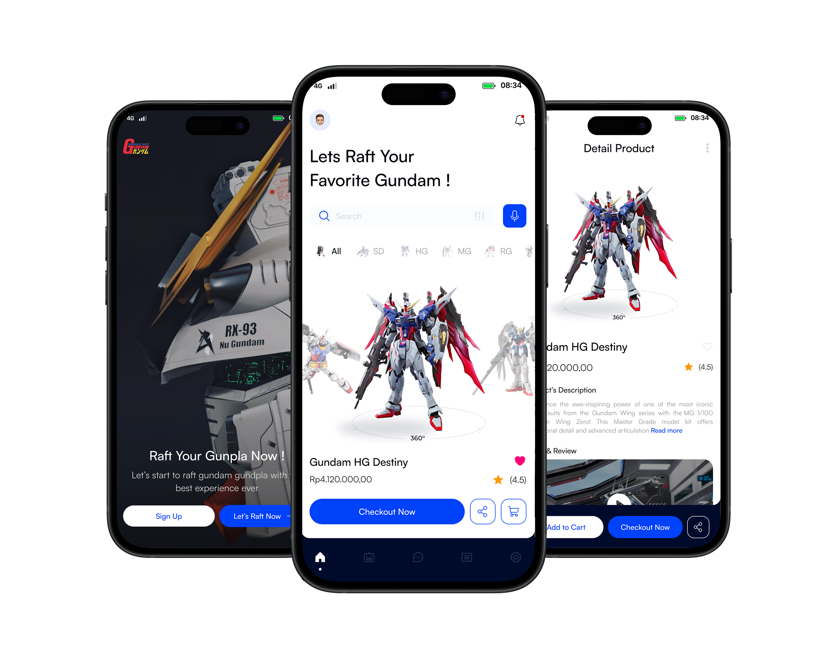 GundRaft - Gundam & Kit Marketplace Mobile App app app design e commerce ecommerce gundam gundam kit gunpla marketplace mobile mobile app mobile app design robot uiux uiuxdesign
