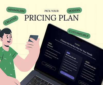 Modern Pricing Plan UI Design – Multiple Theme Variations dark mode figma gradient light mode minimal modern pricing subscription ui ui web