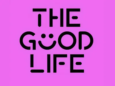 Bright Positive Design: The Good Life bright clean typography color contrast creative design graphic design minimalism modern modern design positive positive design positive vibes purple purple background simple message the good life typo typographic design typography vibrance vibrant design