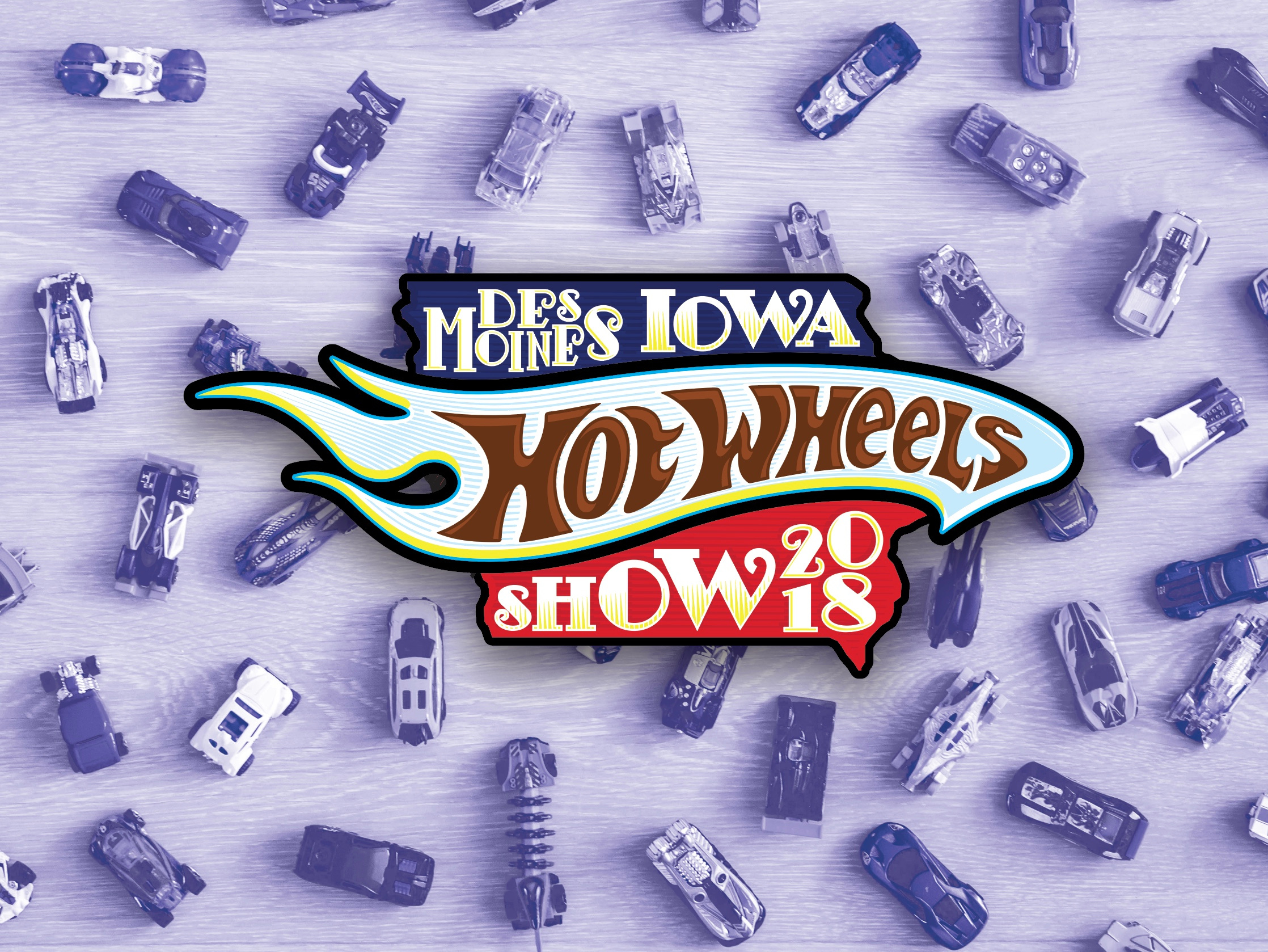 Hot Wheels, Des Moines Iowa Show 2018 branding design graphic design illustration logo typography vector