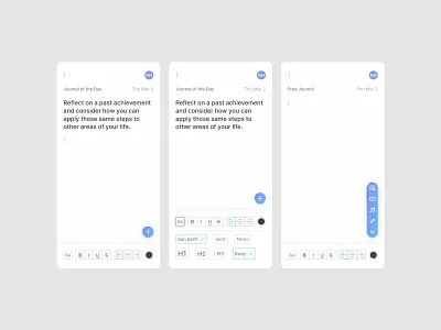 Journal of the Day Exploration app explore journal lightmode minimal mobile simple