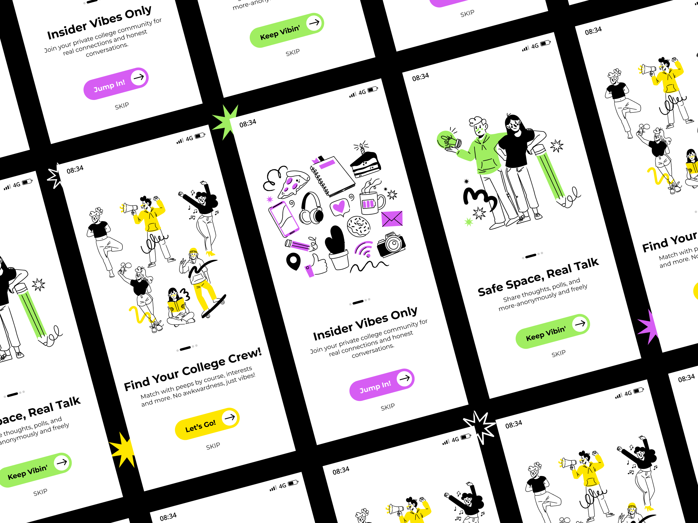 App Onboarding Interface app branding creative design graphic design illustration interface logo onboarding typography ui vector