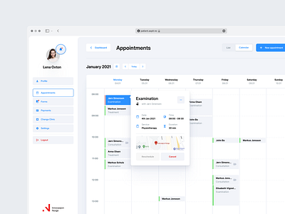 Aspit Patient: Appointments appointment bright calendar dashboard desktop health light management menu mobile patient responsive scheduling ui