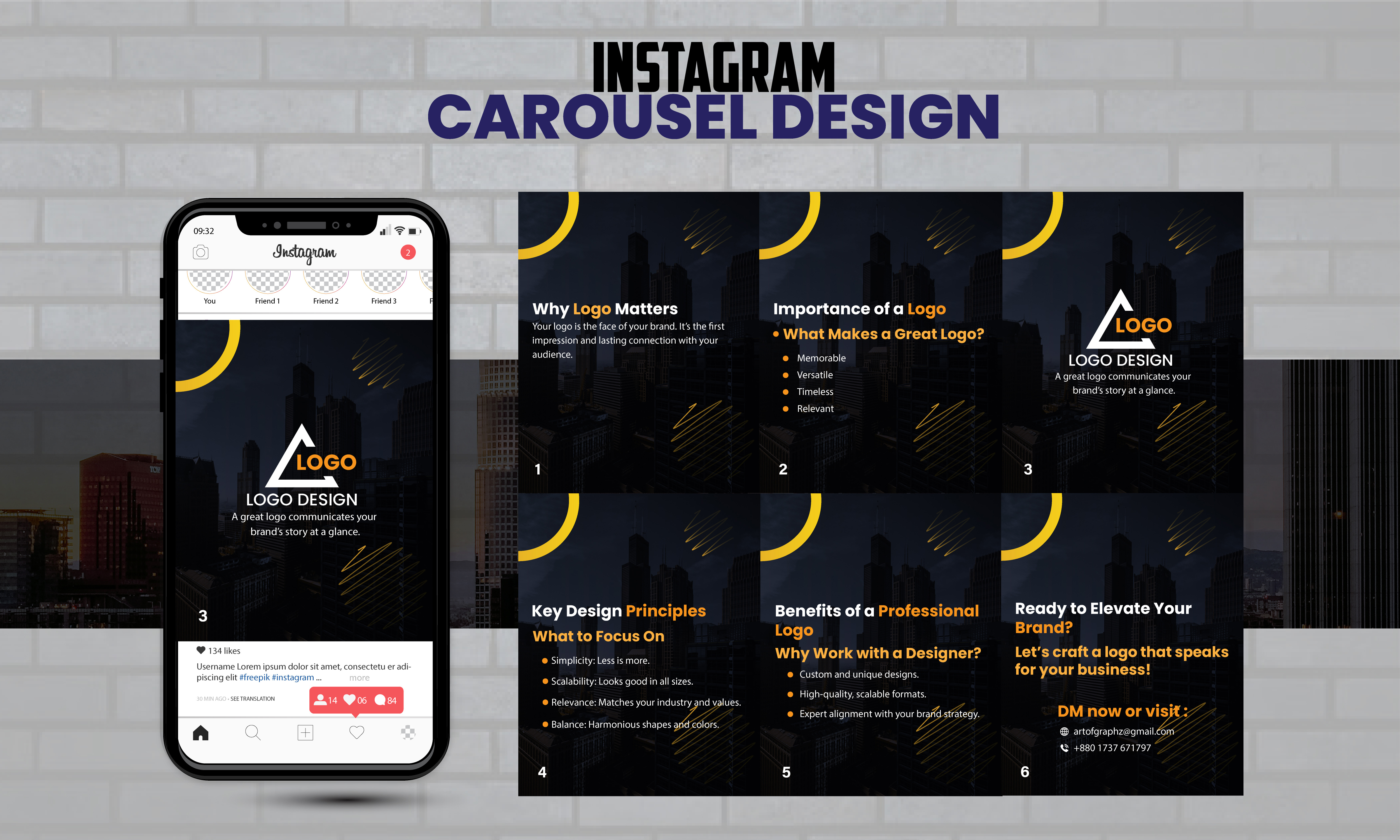 LOGO BRANDING CAROUSEL DESIGN LAYOUT ads boost brand style guides branding business carousel carousel design design facebook flyer instagram carousel logo marketing modern design online package design social social ads social media post