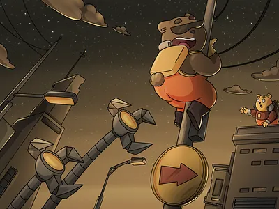 Ooga Booga adventure animal art bear berachain branding cartoon character comic crypto cryptocurrency cute design funny graphic illustration nft procreate web3 yellow