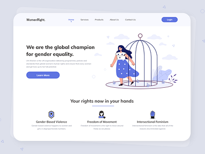 Women Right - Web Hero Section branding design equality feminism gender social work ui design uiux violation web design web hero section web ui website women women right women rights