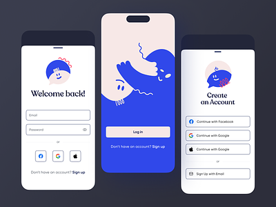 Loyalty App app branding design illustration interface iphone login onboarding sign in sign up ui