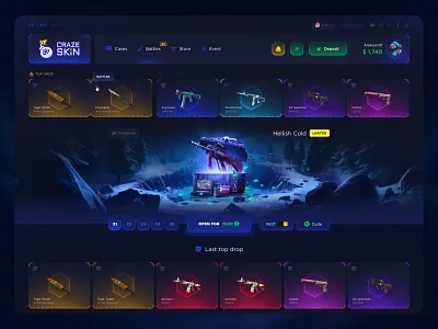 Opening Cases - Gambling bet betting cases cases csgo casino cs go cs go design csgo csgo design gambling gaming interface live casino online casino open box open case opening cases roblox roulette web design