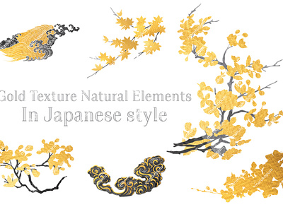 Gold texture natural elements abstract asia background banner black texture branch of leaves cloud design flower gold foil gold texture illustration japanese logo maple natural oriental pattern vector vintage