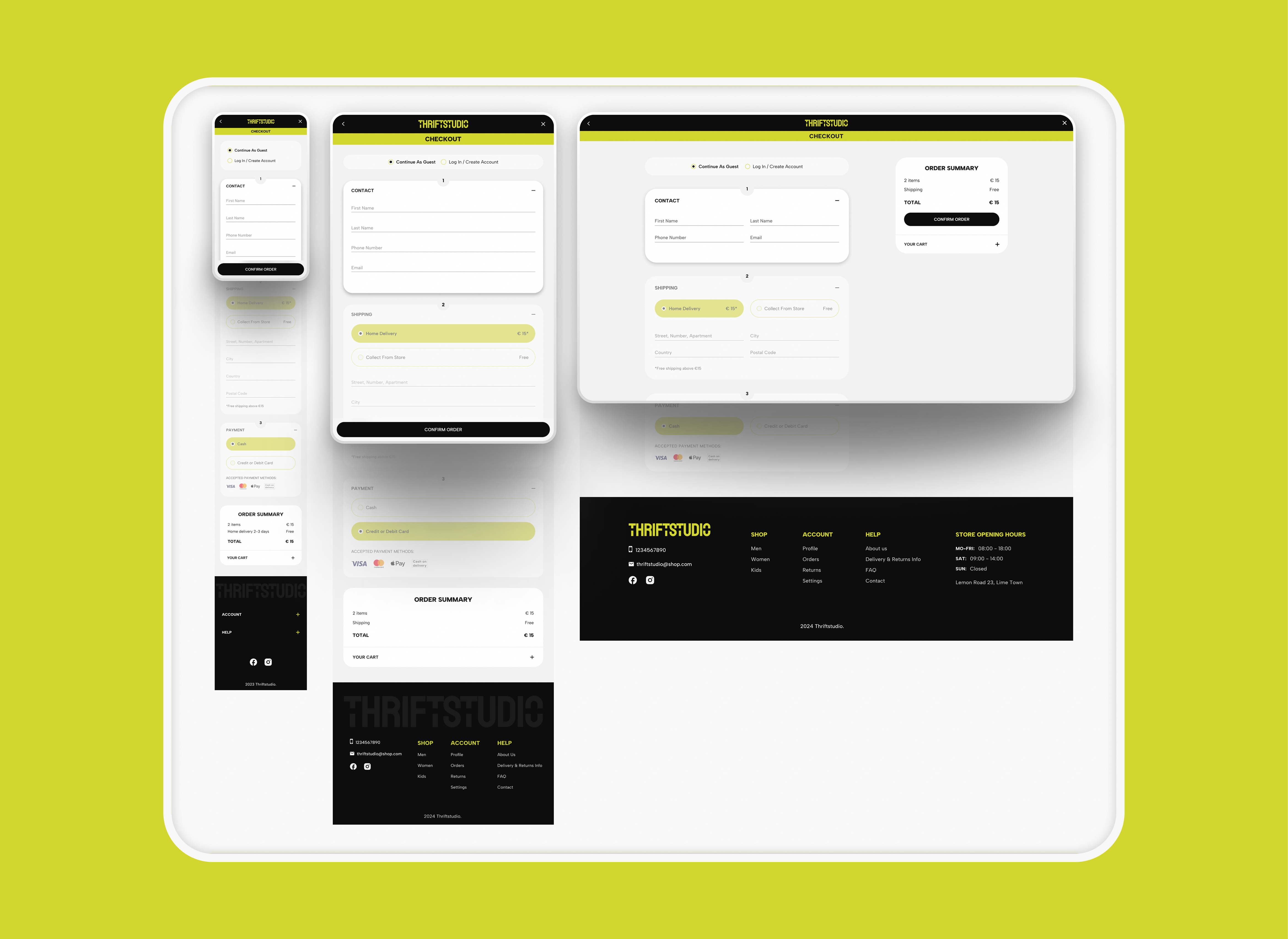 Responsive Checkout Form for eCommerce Website checkout design desktop ecommerce form mobile responsive shopping tablet ui website