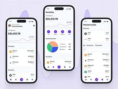 Cryptocurrency app application crypto cryptocurrency design mobile ui ux