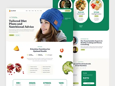 Tailored Diet & Nutrition Website Design design interface product service startup ui ux web website