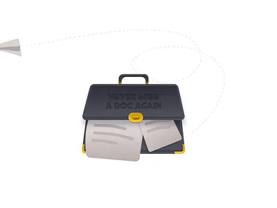 Illustration suitcase & papers app art direction branding colors corporate design fly illustration logo messy paper product design sidebar suitcase ui ux work