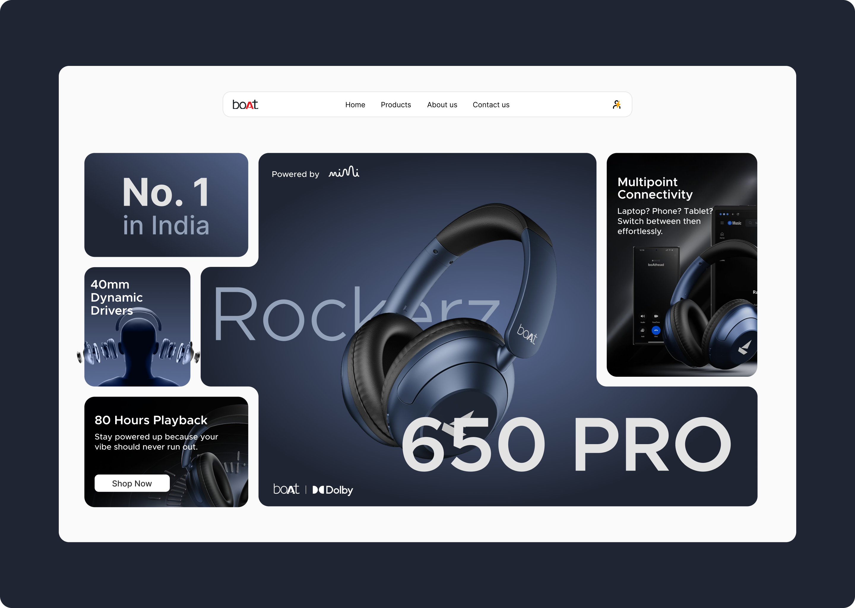 Revamping the Boat Headphones Experience boat ecommerce design ecommerce website headphone design headphone website product listing uiux design web design
